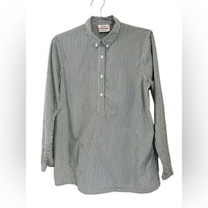 MADS NORGAARD COPENHAGEN Popover Shirt Women’s 36/ S/6 Pop Stripe Green L Sleeve